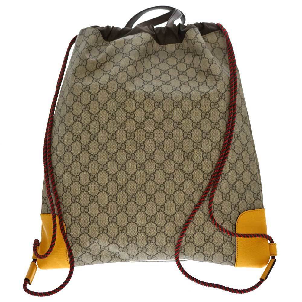 Gucci Drawstring Backpack Gg Pattern Canvas Leath… - image 2